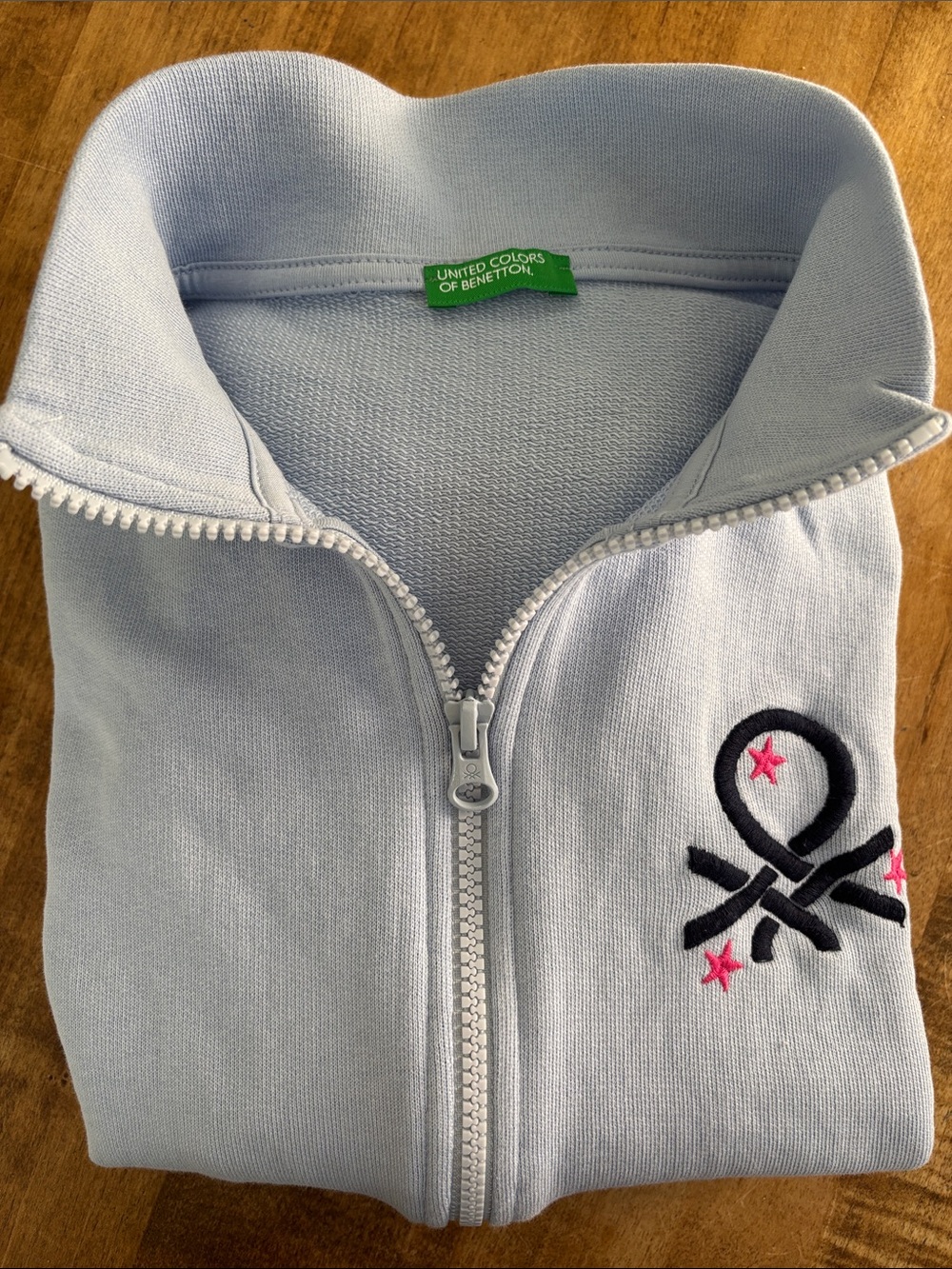 Benetton Zip Up Fleece Sweatshirt Jacket Kid Sz 11-12 yr Purchased In Rome Italy